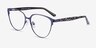 Marigold Purple & Leopard Acetate-metalEyeglass Frames from EyeBuyDirect, Angle View