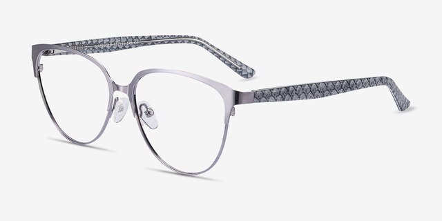 Marigold Silver & Reptile Acetate-metalEyeglass Frames from EyeBuyDirect, Angle View