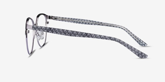 Marigold Silver & Reptile Acetate-metalEyeglass Frames from EyeBuyDirect, Side View