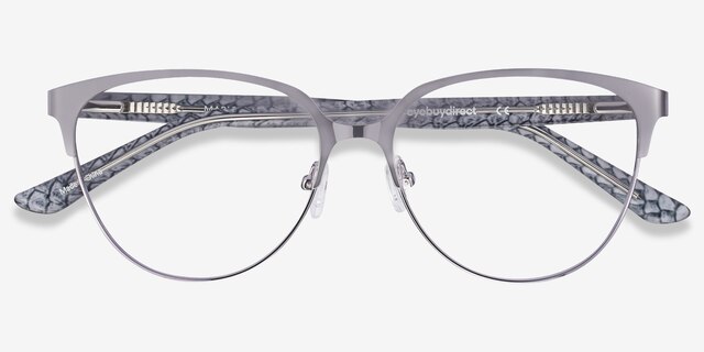 Marigold Silver & Reptile Acetate-metalEyeglass Frames from EyeBuyDirect, Closed View