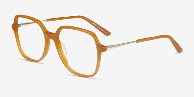 Lenny Mellow Yellow Acetate-metalMontures de lunettes de vue d'EyeBuyDirect, Vue d'Angle