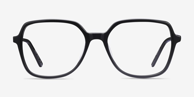 Lenny Black Acetate-metalEyeglass Frames from EyeBuyDirect, Front View