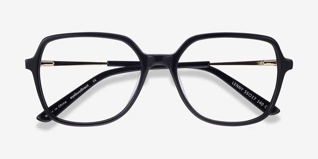 Lenny Black Acetate-metalEyeglass Frames from EyeBuyDirect, Closed View
