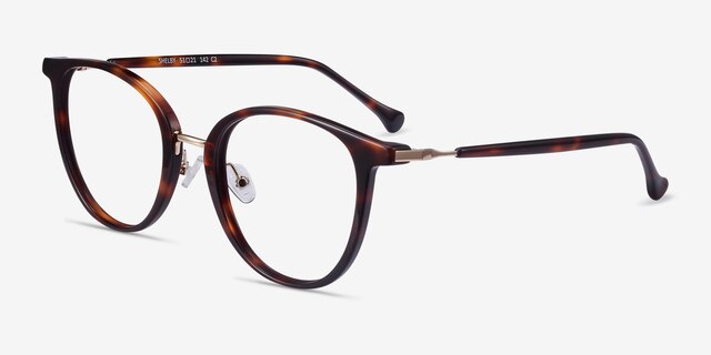 Shelby Tortoise Acetate-metalEyeglass Frames from EyeBuyDirect, Angle View