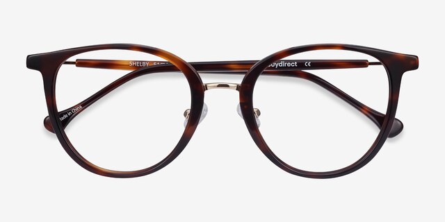 Shelby Tortoise Acetate-metalEyeglass Frames from EyeBuyDirect, Closed View