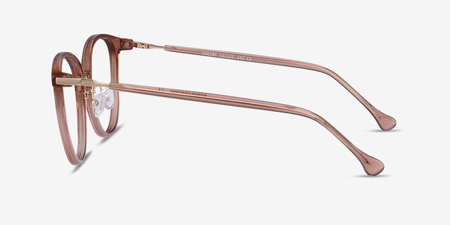 Shelby Clear Brown Acetate-metalEyeglass Frames from EyeBuyDirect, Side View