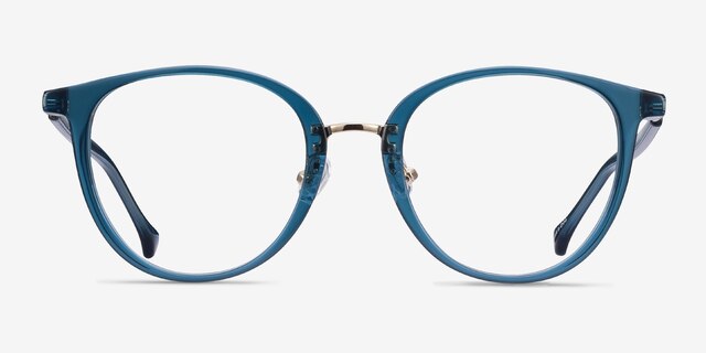 Shelby Teal Acetate-metalEyeglass Frames from EyeBuyDirect, Front View