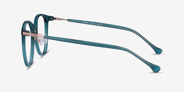 Shelby Teal Acetate-metalEyeglass Frames from EyeBuyDirect, Side View