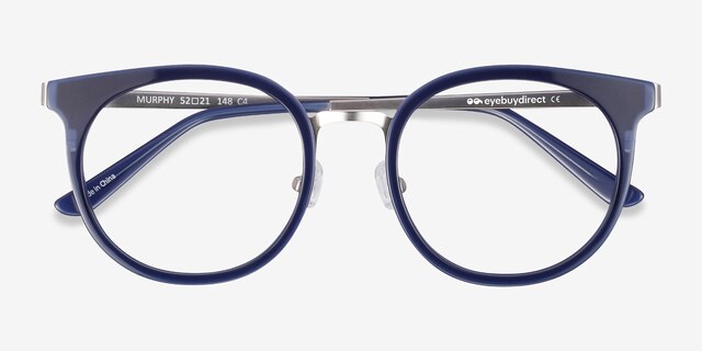 Murphy Navy Acetate-metalEyeglass Frames from EyeBuyDirect, Closed View
