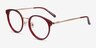 Jezzie Burgundy & Gold Acetate-metalEyeglass Frames from EyeBuyDirect, Angle View