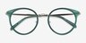 Jezzie Emerald Green & Gold Acetate-metalEyeglass Frames from EyeBuyDirect, Closed View