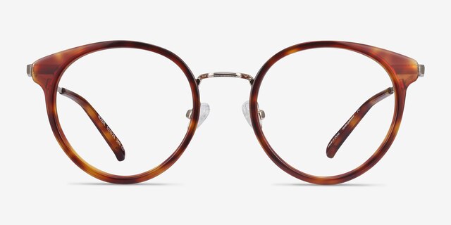 Jezzie Tortoise & Gold Acetate-metalEyeglass Frames from EyeBuyDirect, Front View