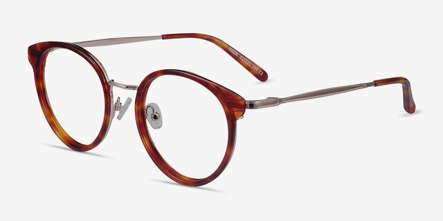 Jezzie Tortoise & Gold Acetate-metalEyeglass Frames from EyeBuyDirect, Angle View