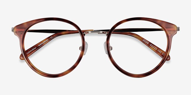 Jezzie Tortoise & Gold Acetate-metalEyeglass Frames from EyeBuyDirect, Closed View