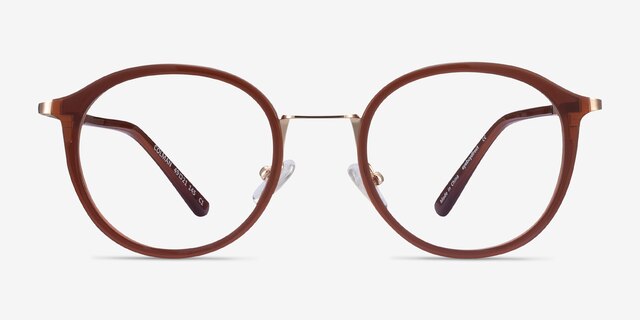 Colman Coffee Acetate-metalEyeglass Frames from EyeBuyDirect, Front View