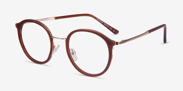 Colman Coffee Acetate-metalEyeglass Frames from EyeBuyDirect, Angle View