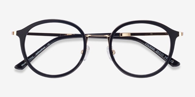 Colman Black Acetate-metalEyeglass Frames from EyeBuyDirect, Closed View