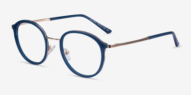 Colman Navy Acetate-metalEyeglass Frames from EyeBuyDirect, Angle View