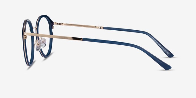Colman Navy Acetate-metalEyeglass Frames from EyeBuyDirect, Side View