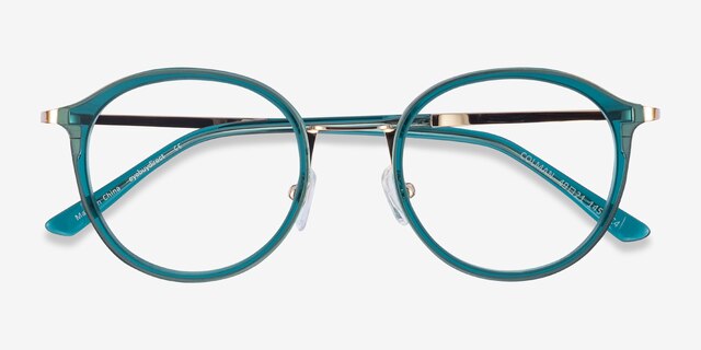 Colman Green Acetate-metalEyeglass Frames from EyeBuyDirect, Closed View