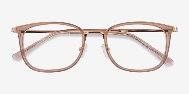 Barnaby Clear Brown Acetate-metalEyeglass Frames from EyeBuyDirect, Closed View