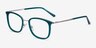 Barnaby Teal Acetate-metalMontures de lunettes de vue d'EyeBuyDirect, Vue d'Angle