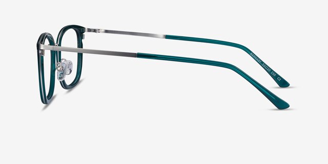 Barnaby Teal Acetate-metalMontures de lunettes de vue d'EyeBuyDirect, Vue de Côté