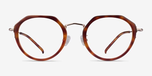 Claire Tortoise  Gold AcetateEyeglass Frames from EyeBuyDirect, Front View