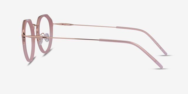 Claire Pink  Rose Gold AcetateEyeglass Frames from EyeBuyDirect, Side View