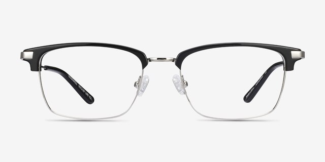 Maxwell Black Acetate-metalEyeglass Frames from EyeBuyDirect, Front View