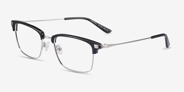 Maxwell Black Acetate-metalEyeglass Frames from EyeBuyDirect, Angle View