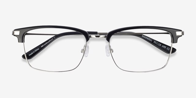Maxwell Black Acetate-metalEyeglass Frames from EyeBuyDirect, Closed View