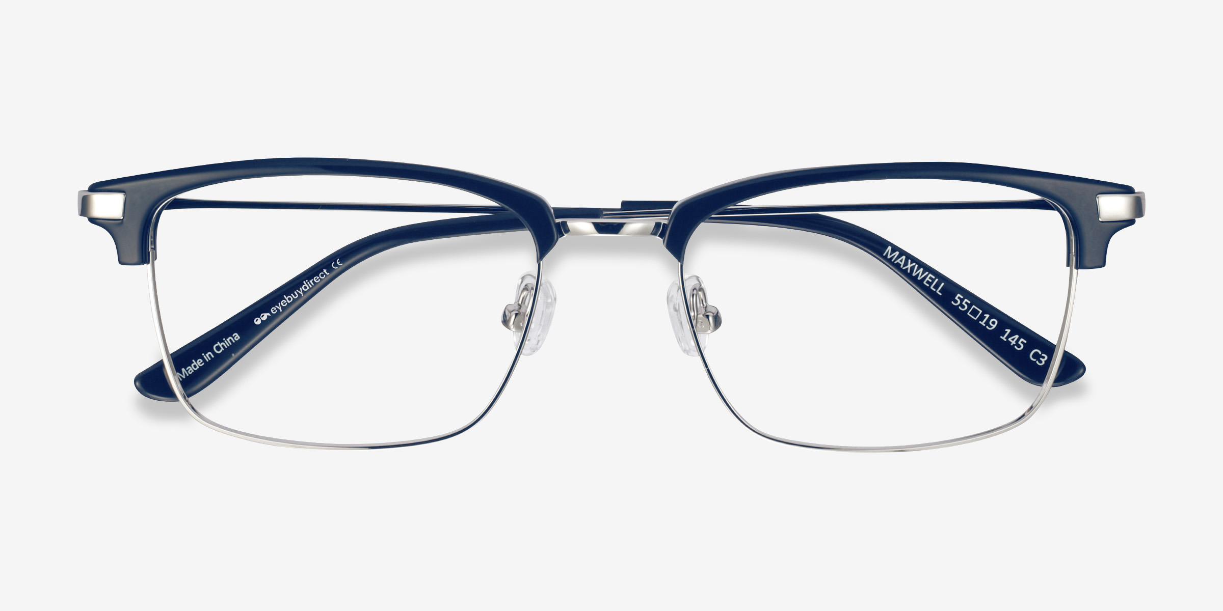 Maxwell Browline Navy Full Rim Eyeglasses | Eyebuydirect