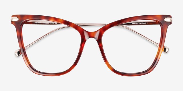 Domy Tortoise Acetate-metalEyeglass Frames from EyeBuyDirect, Closed View