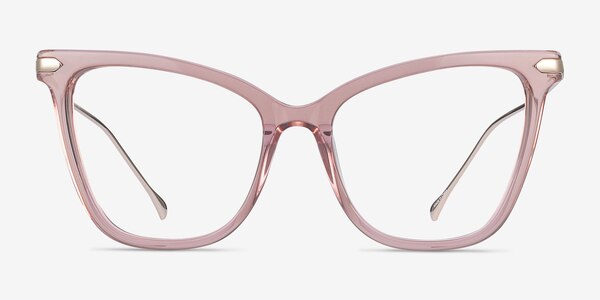Domy Clear Pink Acetate-metal Montures de lunettes de vue