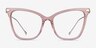 Domy Clear Pink Acetate-metalEyeglass Frames from EyeBuyDirect, Front View