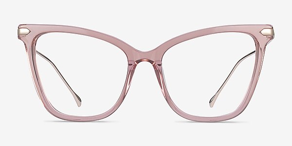 Domy Clear Pink Acetate-metal Montures de lunettes de vue