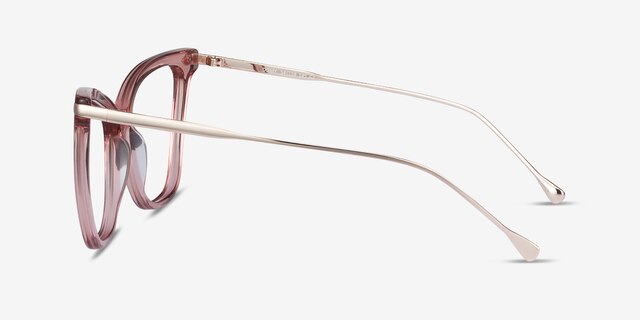 Domy Clear Pink Acetate-metalEyeglass Frames from EyeBuyDirect, Side View