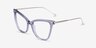 Domy Clear Purple Acetate-metalMontures de lunettes de vue d'EyeBuyDirect, Vue d'Angle