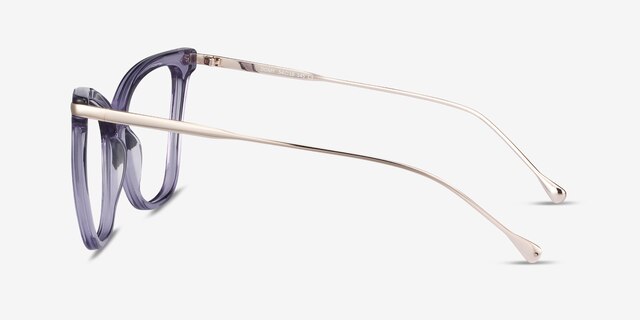 Domy Clear Purple Acetate-metalMontures de lunettes de vue d'EyeBuyDirect, Vue de Côté