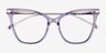 Domy Clear Purple Acetate-metalMontures de lunettes de vue d'EyeBuyDirect, Vue Rapprochée