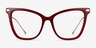Domy Burgundy Acetate-metalEyeglass Frames from EyeBuyDirect, Front View