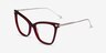 Domy Burgundy Acetate-metalEyeglass Frames from EyeBuyDirect, Angle View