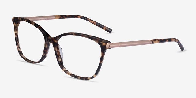 Ashley Tortoise Acetate-metalEyeglass Frames from EyeBuyDirect, Angle View