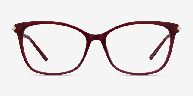 Ashley Burgundy Acetate-metalEyeglass Frames from EyeBuyDirect, Front View