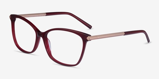 Ashley Burgundy Acetate-metalEyeglass Frames from EyeBuyDirect, Angle View