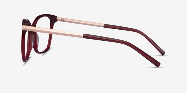 Ashley Burgundy Acetate-metalEyeglass Frames from EyeBuyDirect, Side View