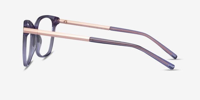 Ashley Violet Acetate-metalMontures de lunettes de vue d'EyeBuyDirect, Vue de Côté