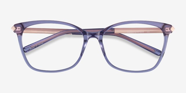Ashley Violet Acetate-metalMontures de lunettes de vue d'EyeBuyDirect, Vue Rapprochée