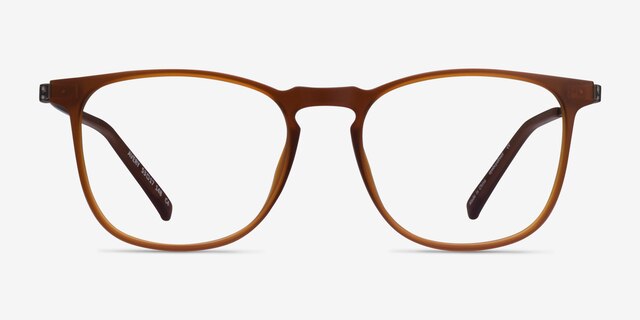 Avery Brun Plastic-metalMontures de lunettes de vue d'EyeBuyDirect, Vue de Face